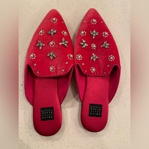 White House black market hot pink mules